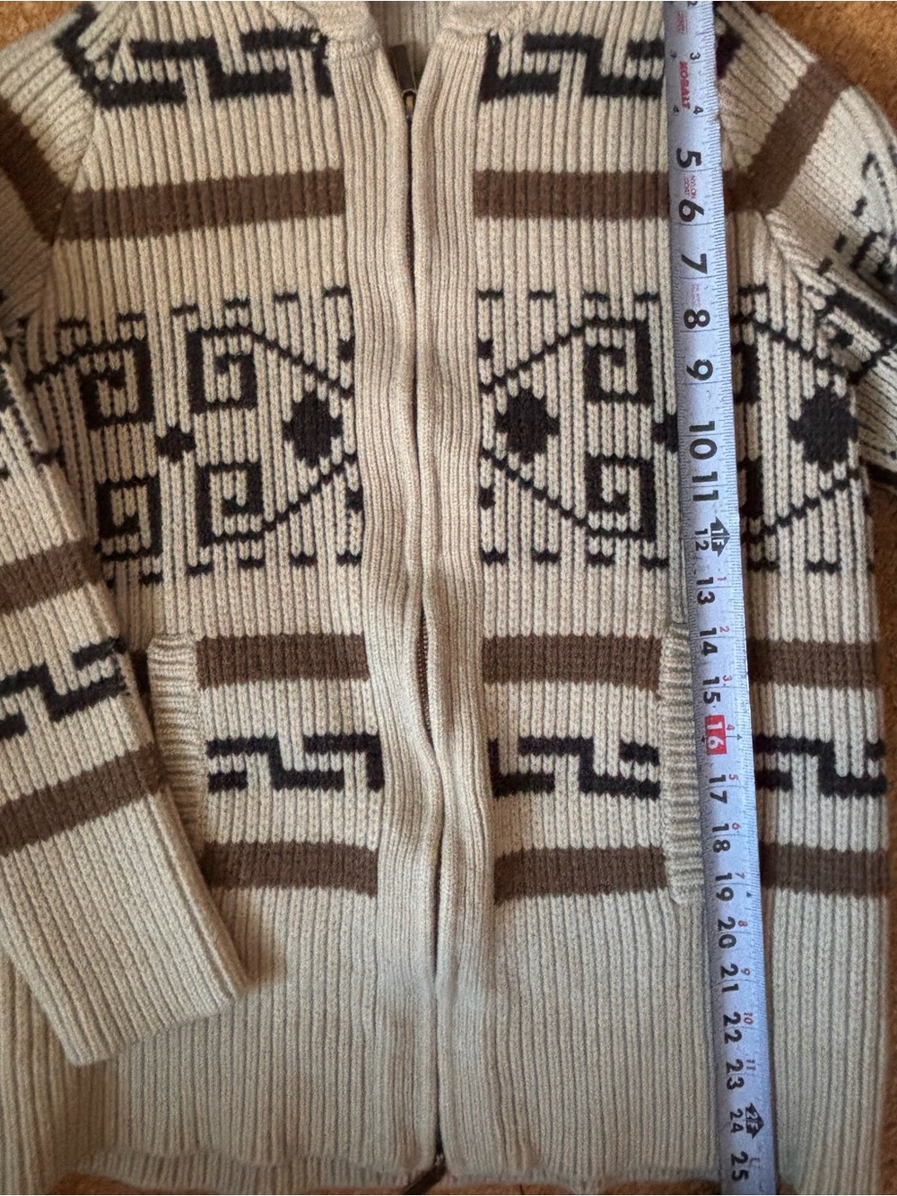 Pendleton Westerly cowl yneck Zip-Up Knit wool Sweater. Big Lebowski sweater. - Picture 11 of 14